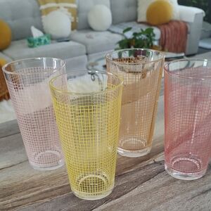 Set A Four Vintage Drinking Glasses